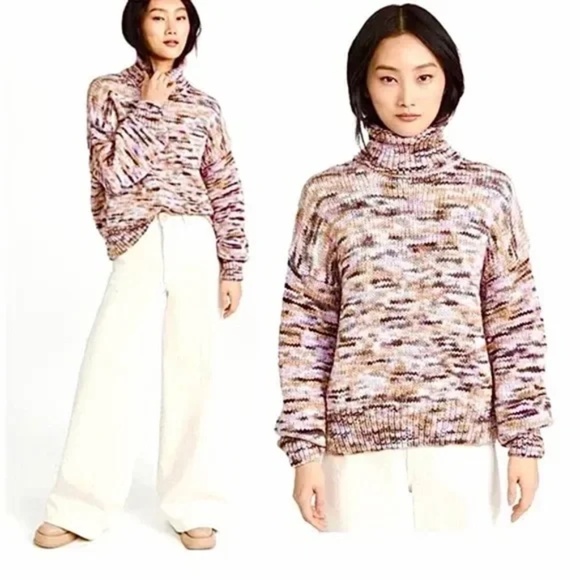 A.L.C. Harper Multi Color Wool Knit Turtleneck Sweater XS - Picture 3 of 8